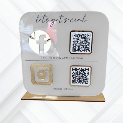 Premium NFC Stand Διπλό QR/NFC